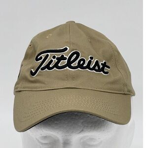 Titleist MCG Baseball Hats Adult OSFA Tan Cotton Embroidered Strap Back Cap Mens